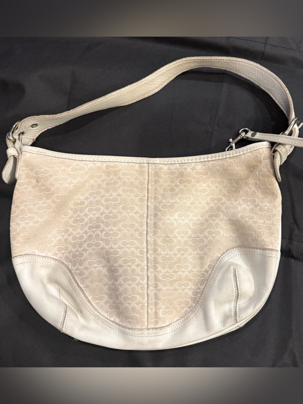 Coach White/Cream Logo Shoulder Bag